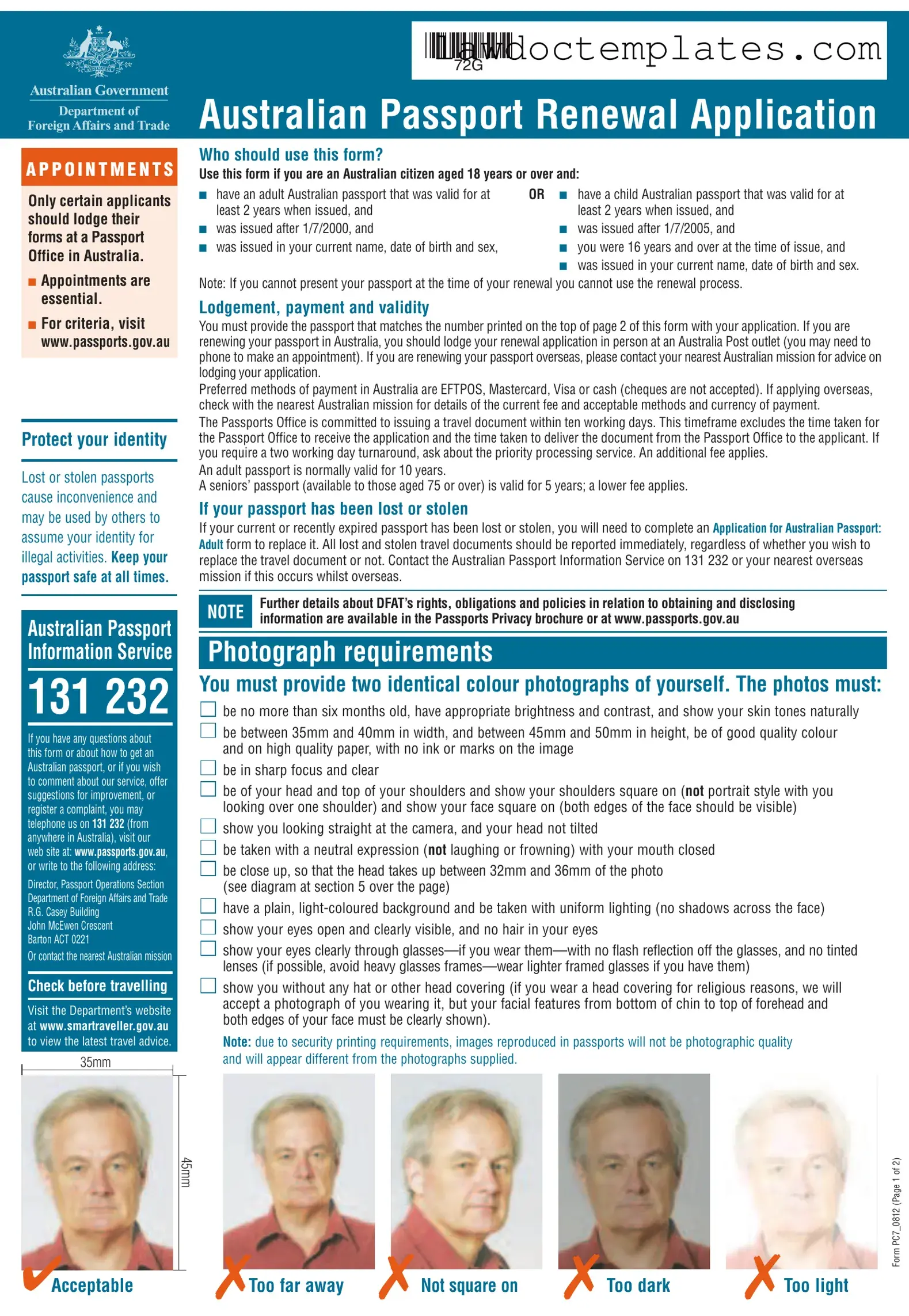 Fill Your Australian Passport Renewal Form