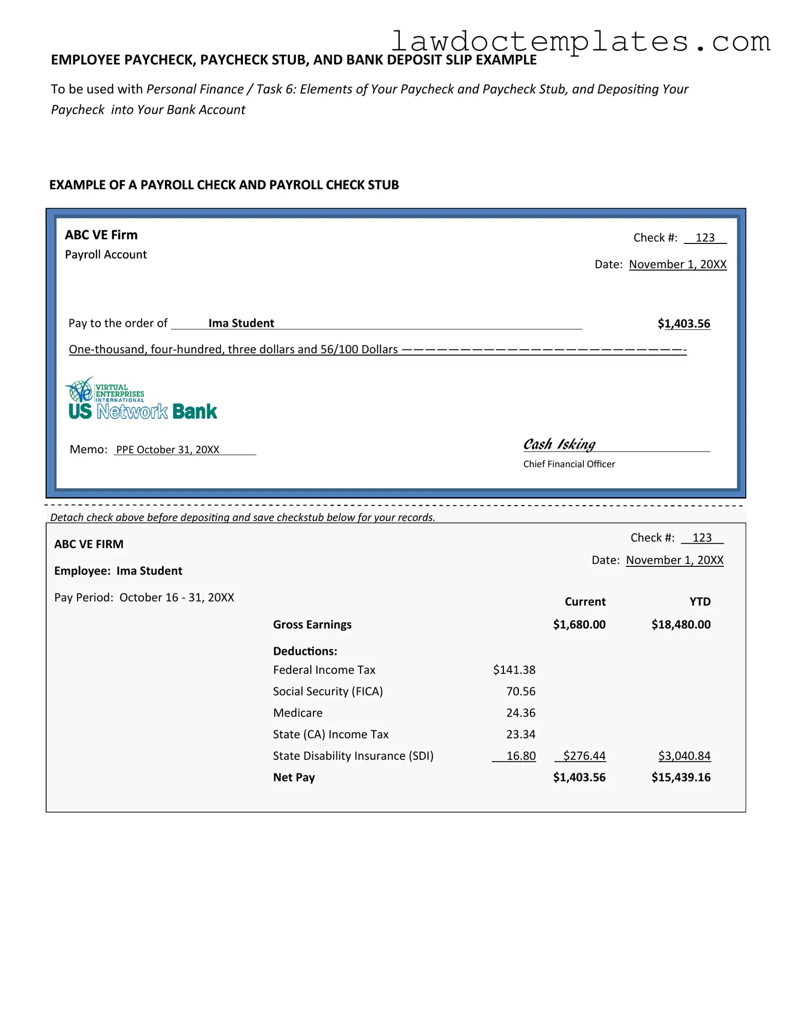 Fill Your Payroll Check Form