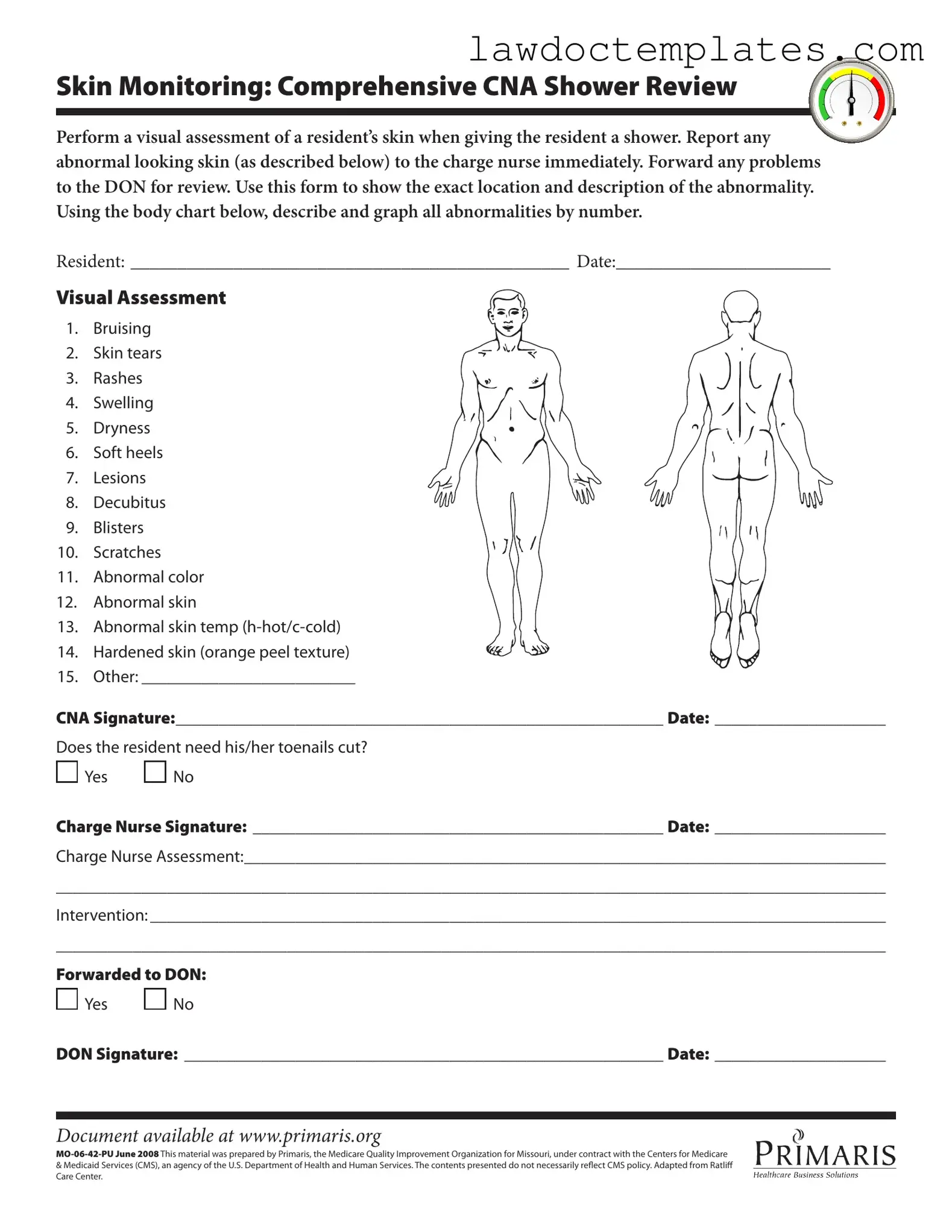 Fill Your Cna Shower Sheets Form