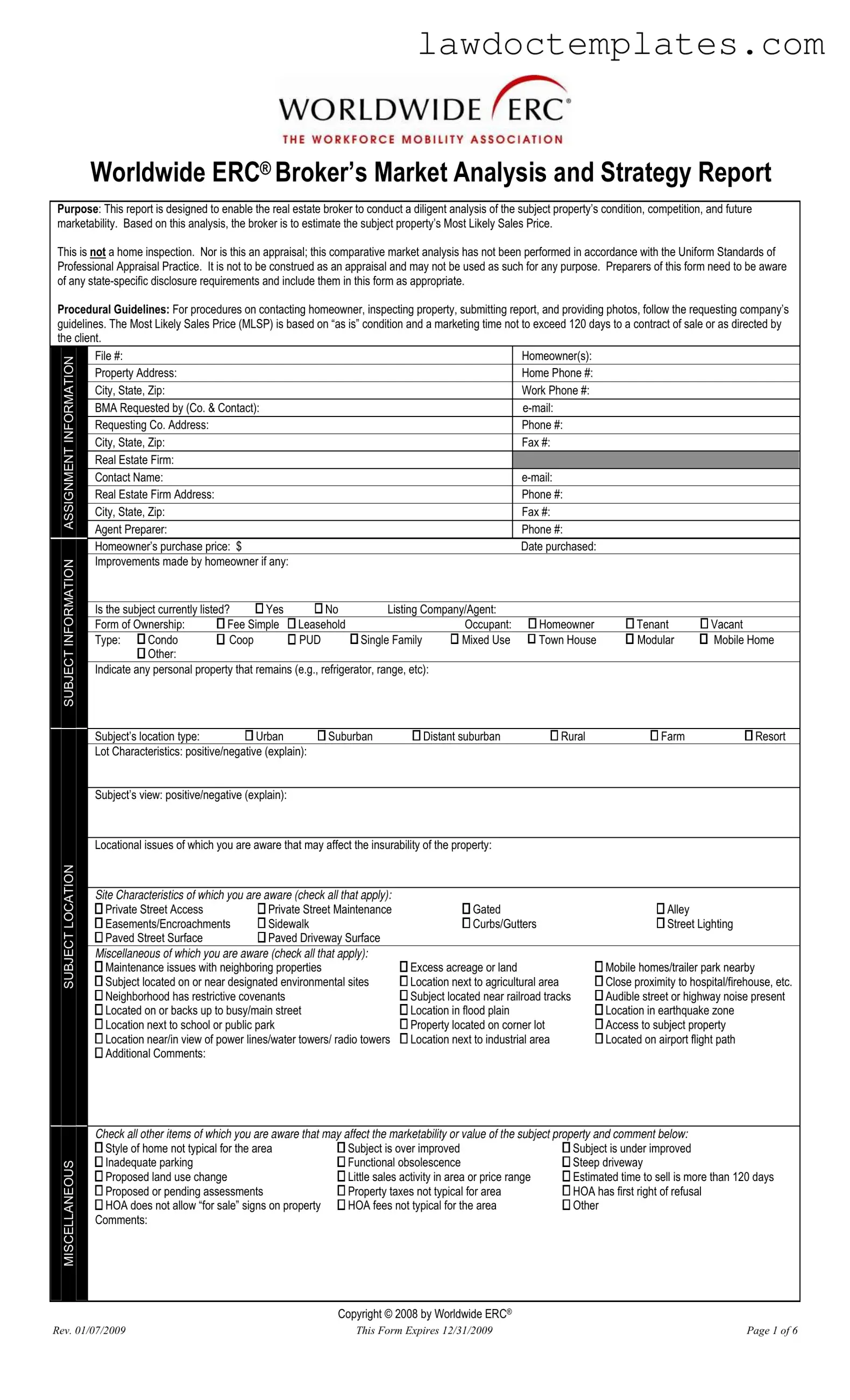 Fill Your Erc Broker Market Analysis Form