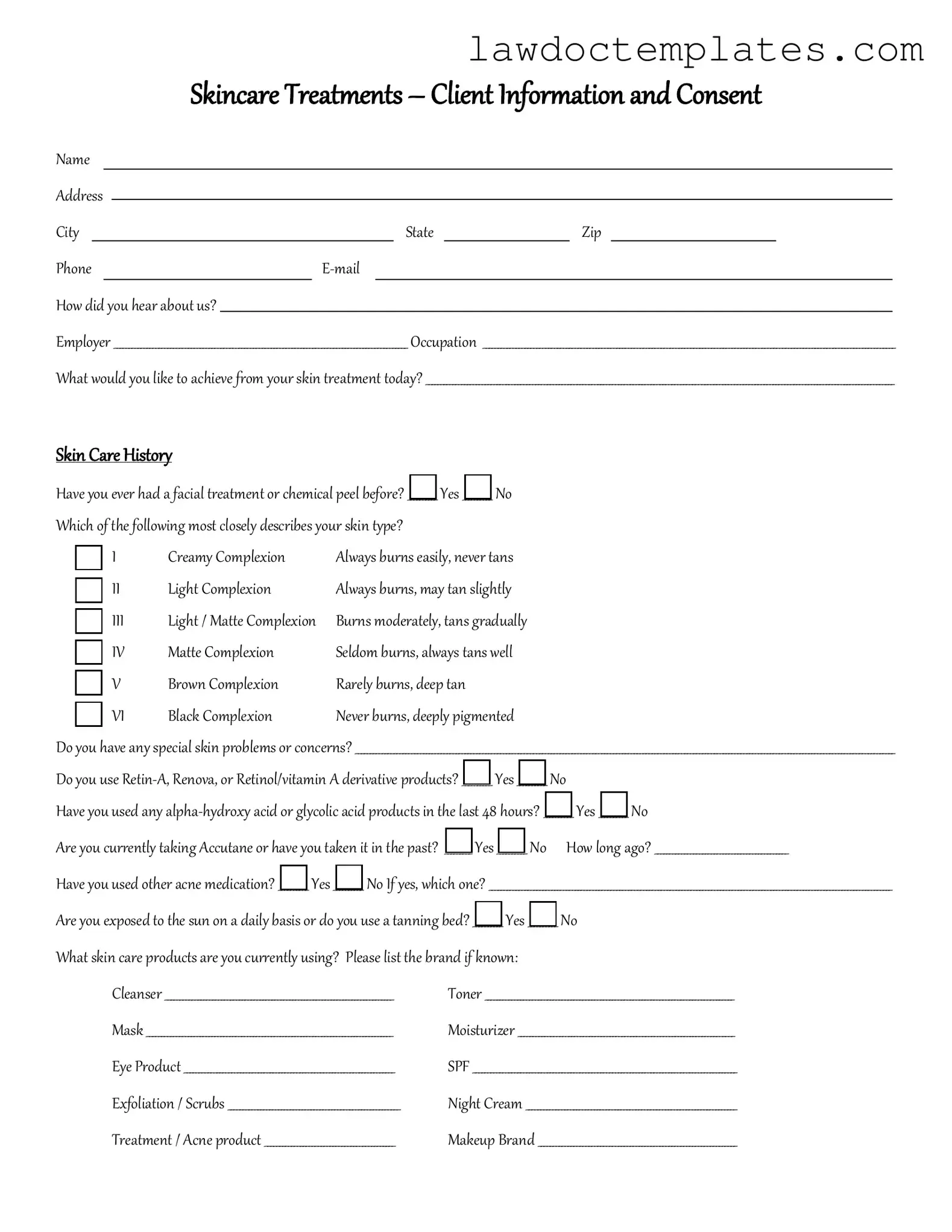 Fill Your Facial Consent Form