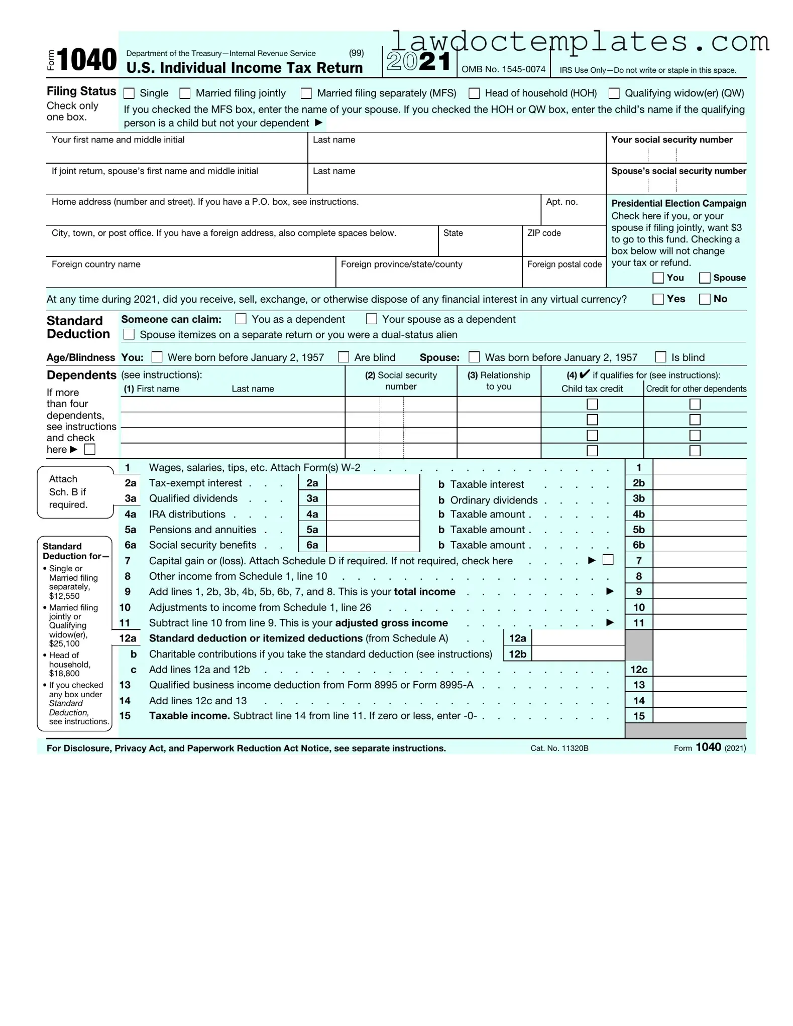 Fill Your IRS 1040 Form