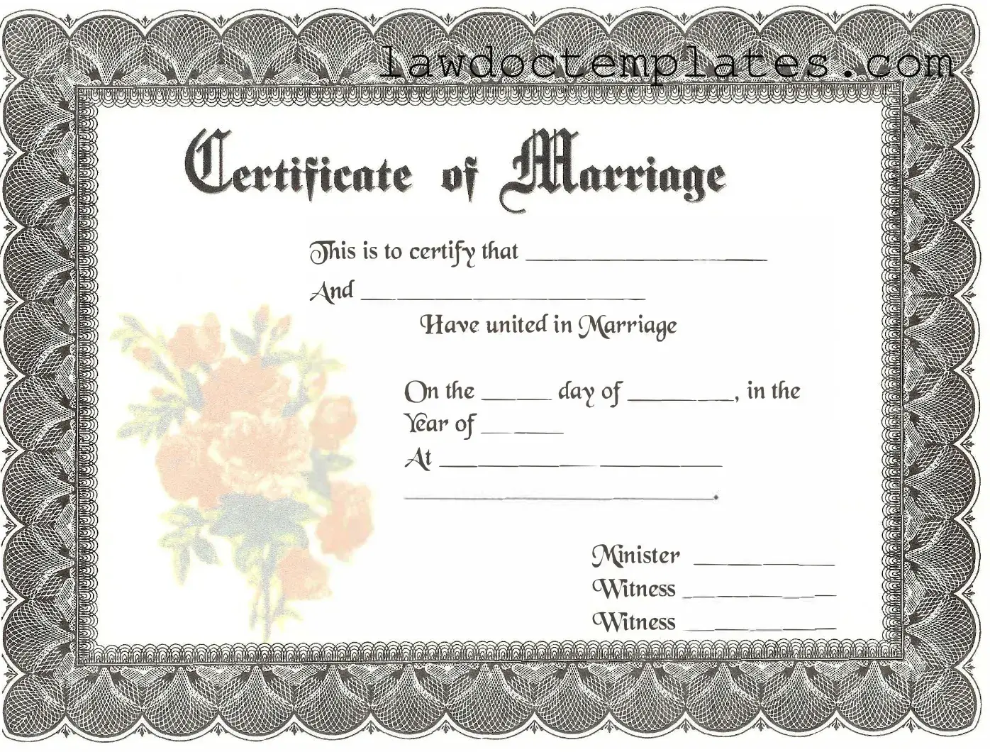 Fill Your Marriage Certificate Form