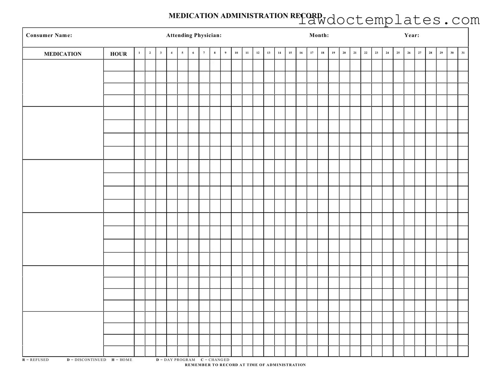 Fill Your Medication Administration Record Sheet Form