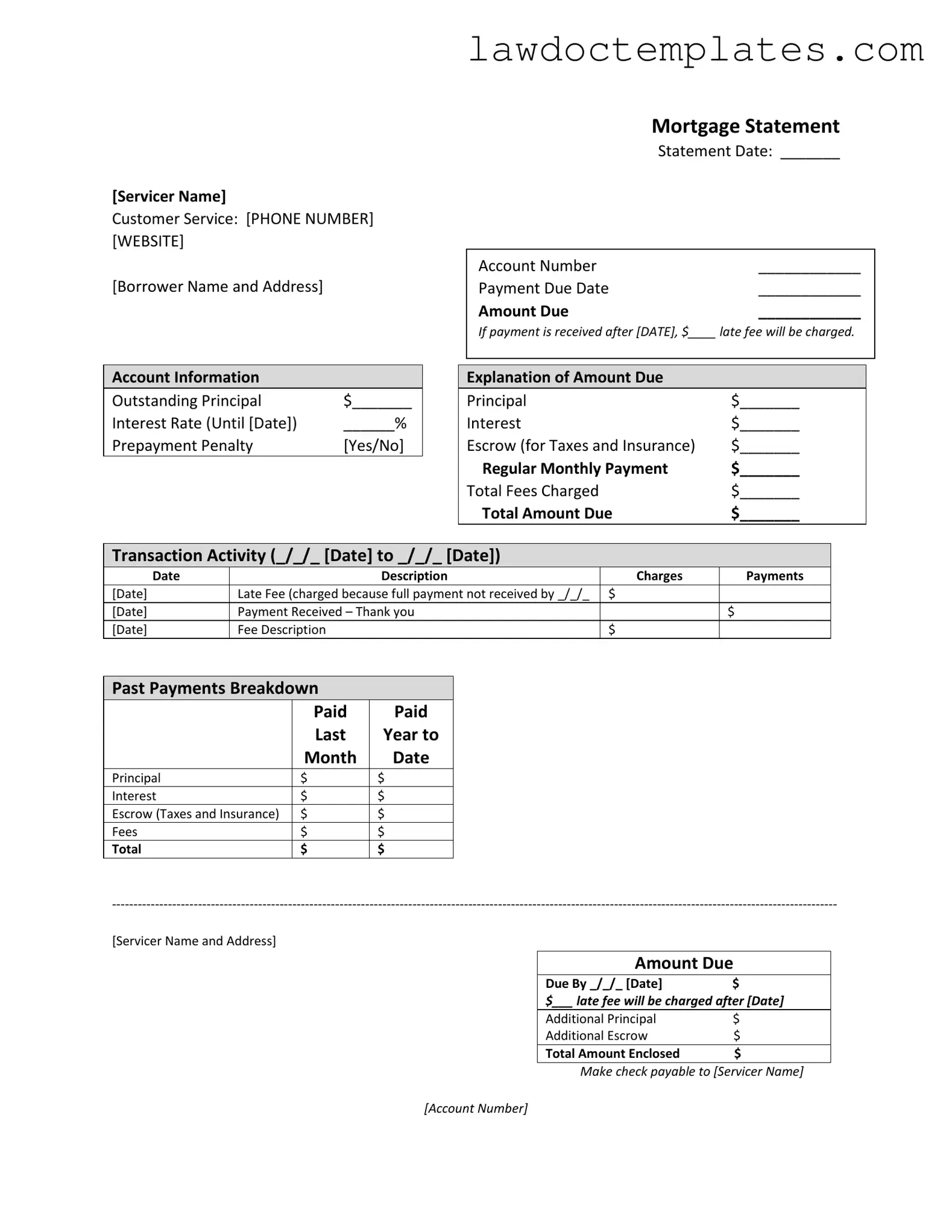 Fill Your Mortgage Statement Form