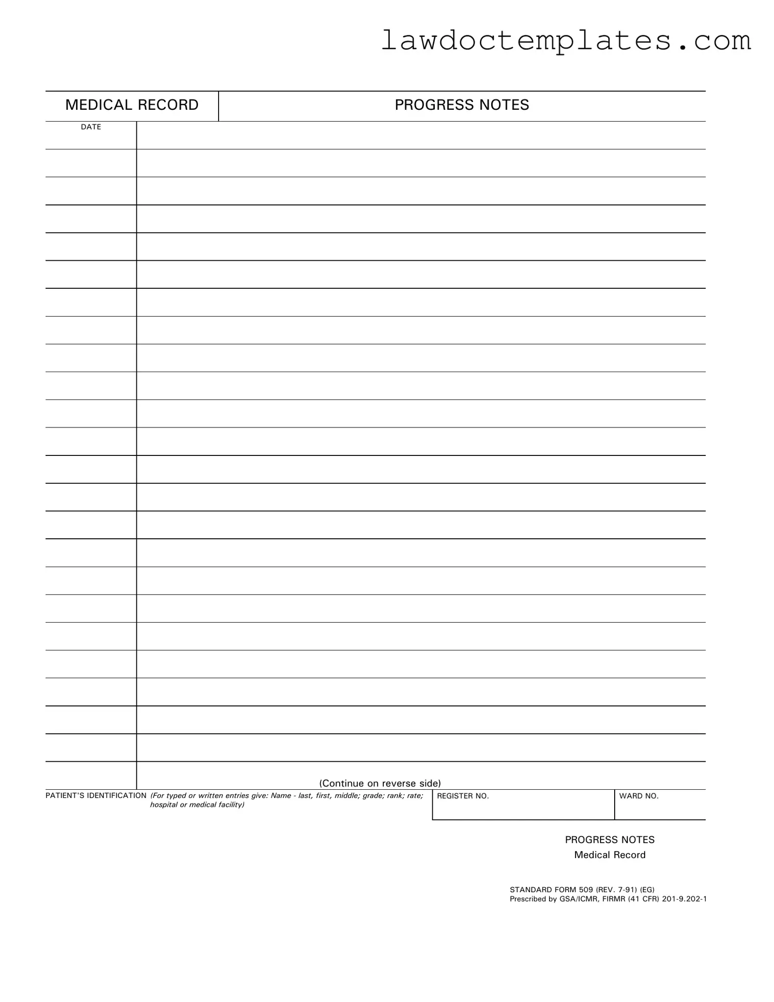 Fill Your Progress Notes Form