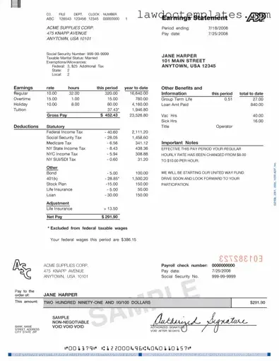 Fill Your Adp Pay Stub Form
