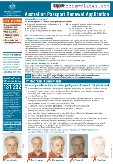 Fill Your Australian Passport Renewal Form