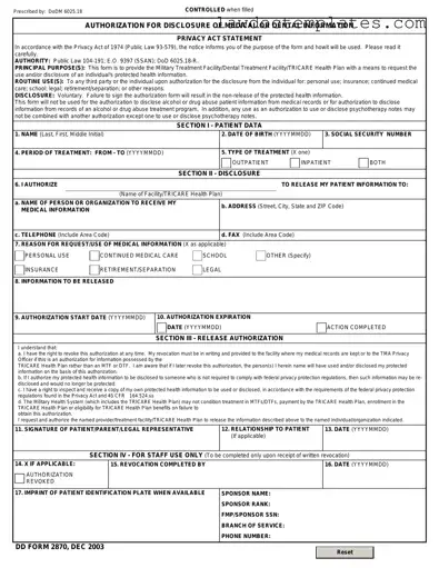 Fill Your DD 2870 Form