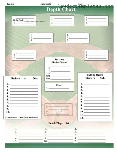 Fill Your Baseball Field Lineup Form