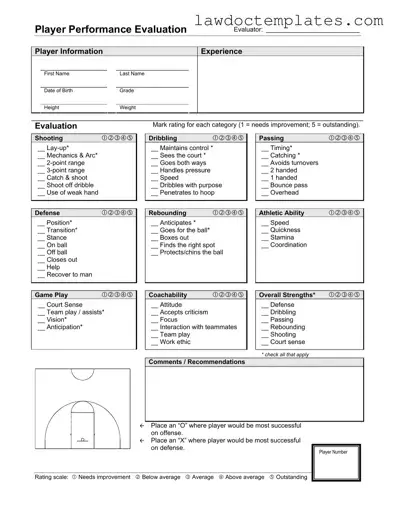 Fill Your Basketball Evaluation Form