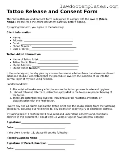 Blank Tattoo Release Document