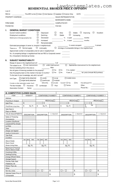 Fill Your Broker Price Opinion Form
