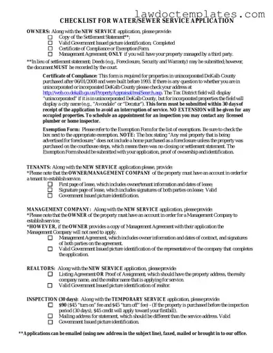 Fill Your Dekalb County Water Application Form