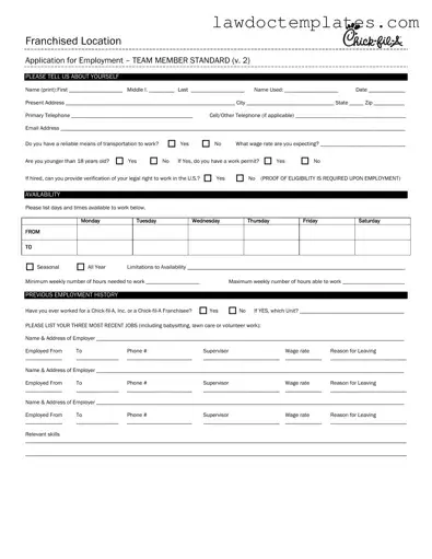 Fill Your Chick Fil A Job Application Form