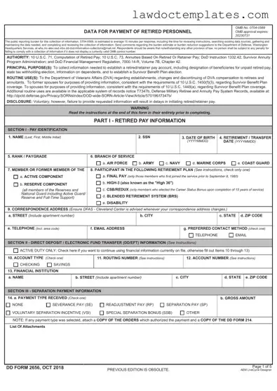Fill Your DD 2656 Form