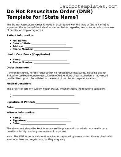 Blank Do Not Resuscitate Order Document