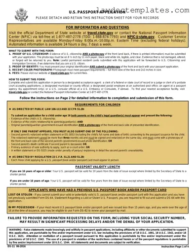 Fill Your DS-11 U.S. Passport application Form