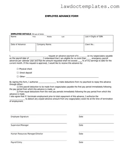 Fill Your Employee Advance Form