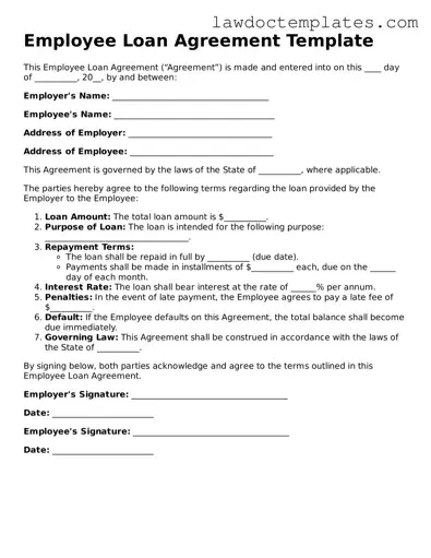 Blank Employee Loan Agreement Document