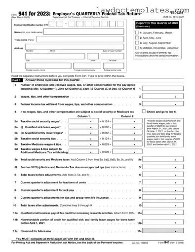 Fill Your IRS 941 Form