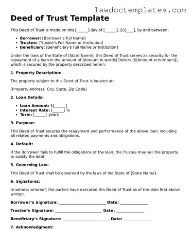 Blank Deed of Trust Document