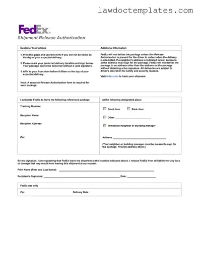 Fill Your Fedex Release Form