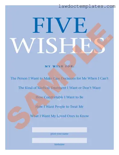 Fill Your 5 Wishes Document Form