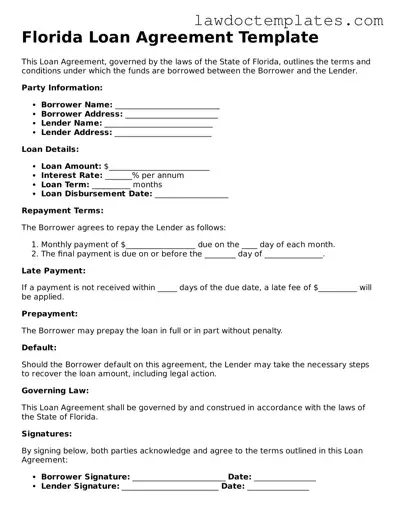 Loan Agreement Document for Florida State