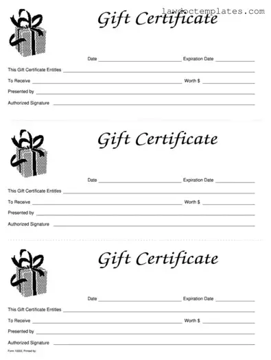 Fill Your Gift Certificate Form