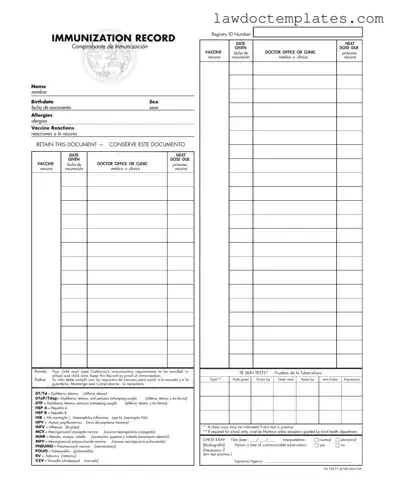 Fill Your Immunization Record Form
