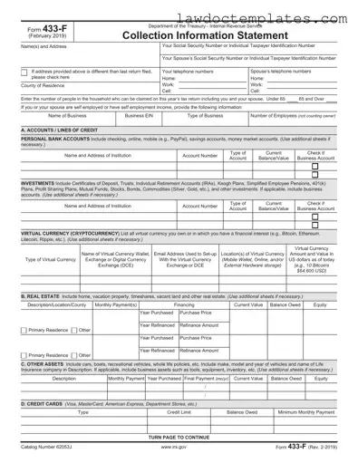 Fill Your IRS 433-F Form