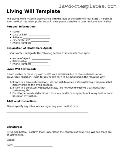 Blank Living Will Document