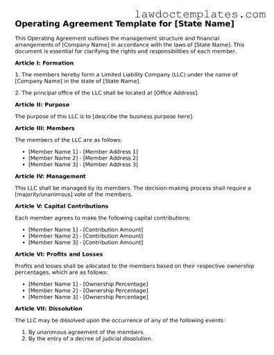 Blank Operating Agreement Document