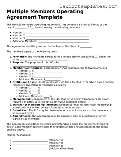 Blank Multiple Members Operating Agreement Document