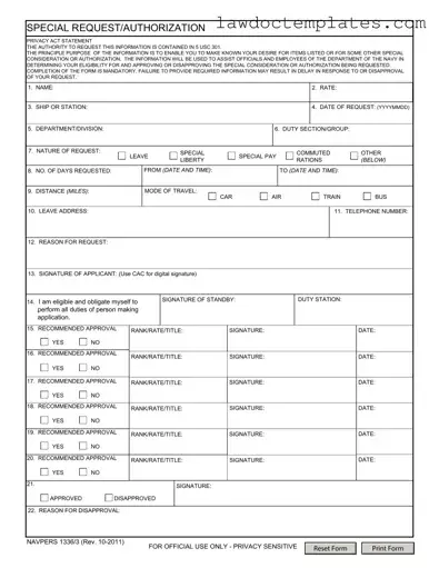 Fill Your Navpers 1336 3 Form