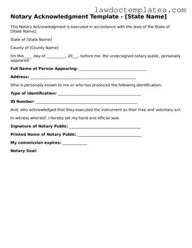 Blank Notary Acknowledgement Document