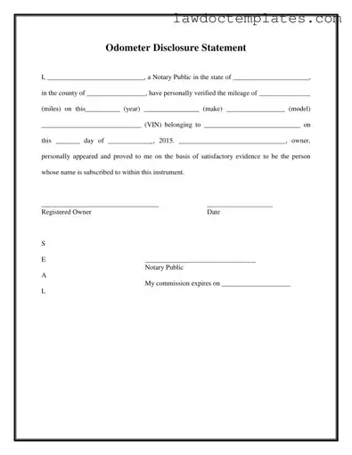 Fill Your Notarized Odometer Statement Form