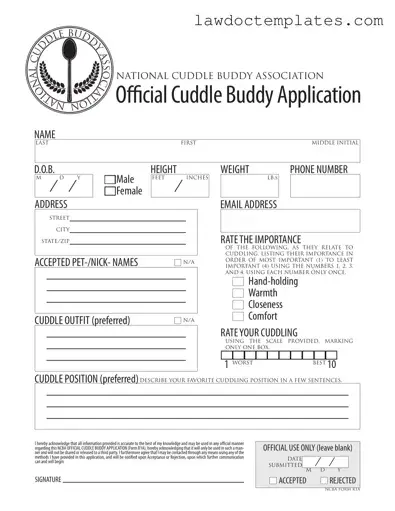 Fill Your Cuddle Buddy Application Form