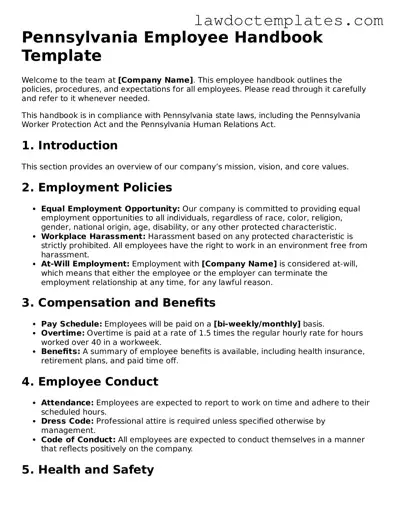 Employee Handbook Document for Pennsylvania State