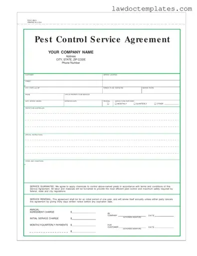 Fill Your Pest Control Contract Form