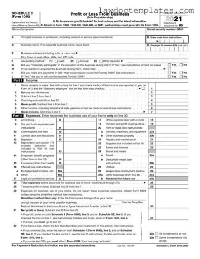 Fill Your IRS Schedule C 1040 Form