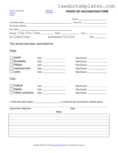 Fill Your Proof Of Vaccination Dog Form