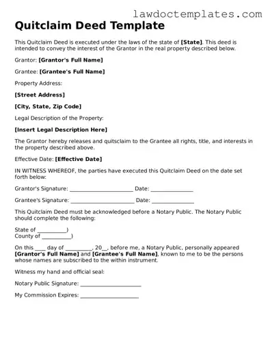 Blank Quitclaim Deed Document