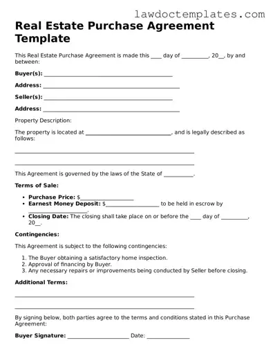 Blank Real Estate Purchase Agreement Document