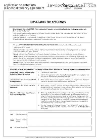 Fill Your Reiwa Tenancy Application Form