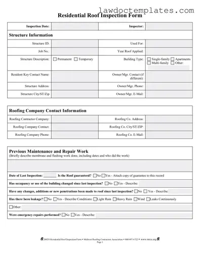 Fill Your Roof Inspection Form