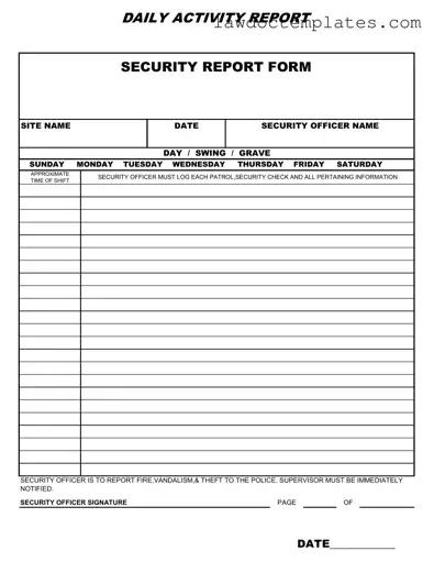 Fill Your Security Guard Daily Report Sample Form