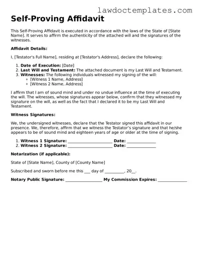 Blank Self-Proving Affidavit Document