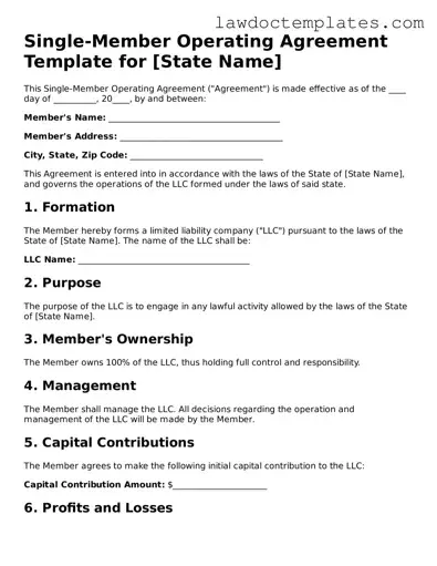 Blank Single-Member Operating Agreement Document